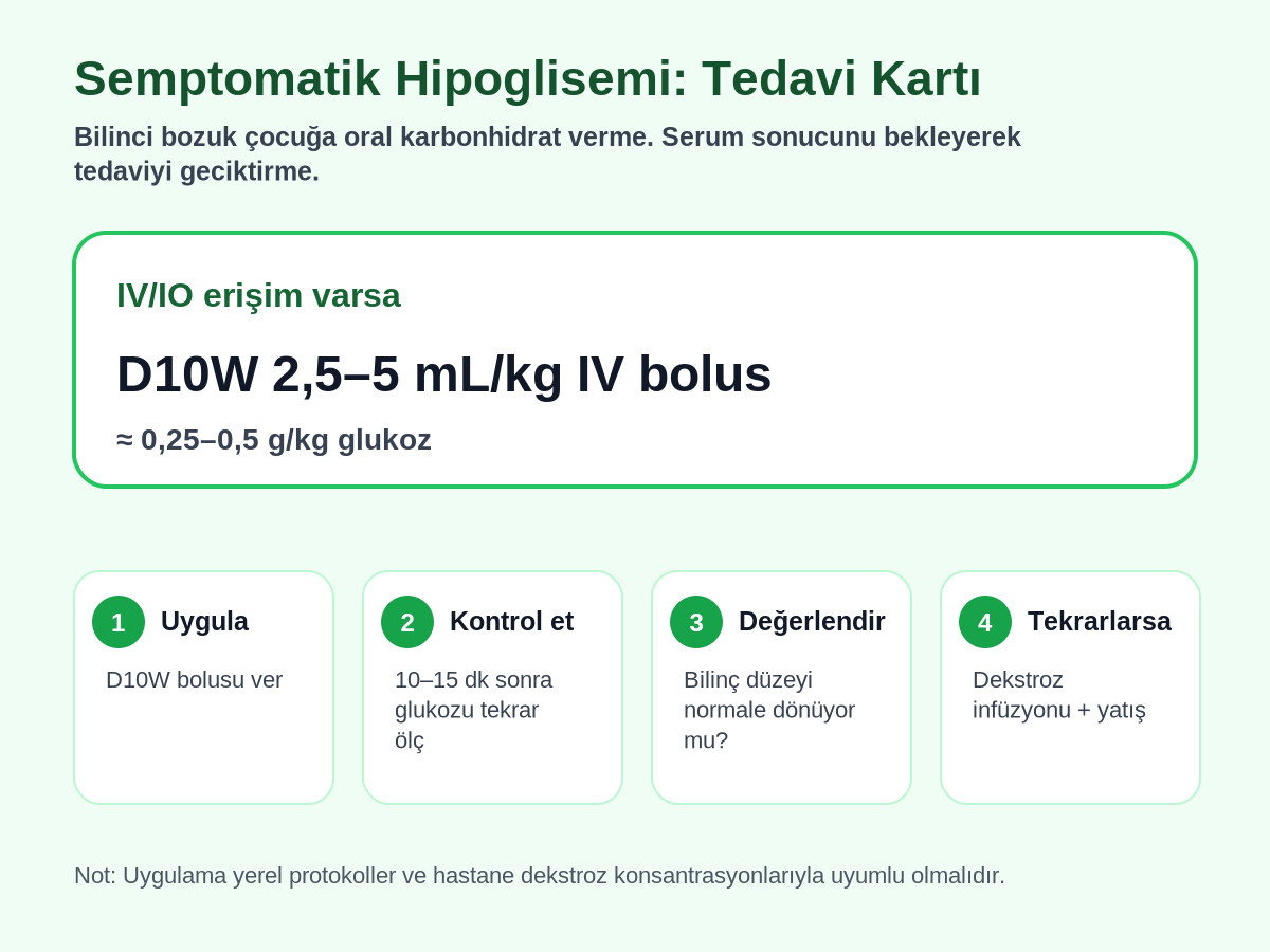 Semptomatik Hipoglisemi: Tedavi Kartı